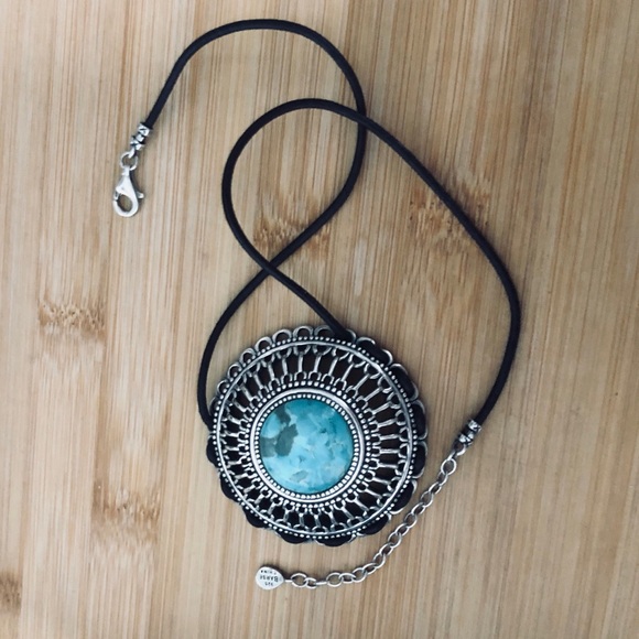 $72   Designer Estate Necklace  Turquoise  Sterling Silver  BARSE 925  THAI - Picture 2 of 7